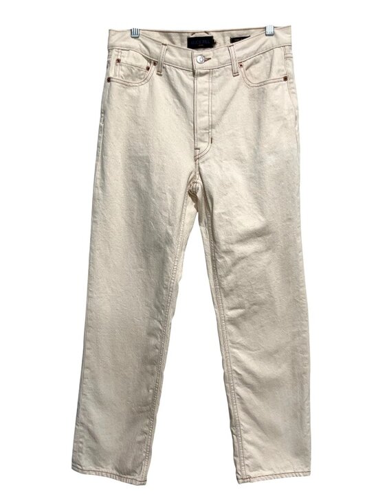 Alex Mill Denim - Alex Mill Womens Size 29x30 Bev Jeans Relaxed Straight Button-Fly Ecru Cream USA